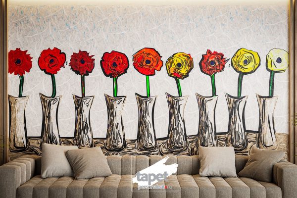 Model Tapet – Vaze de flori